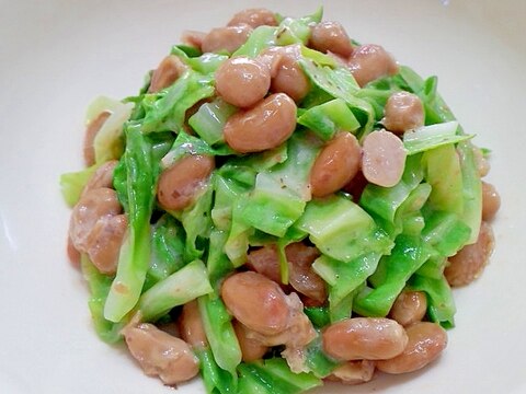 納豆とキャベツの梅サラダ